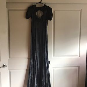 Gray Bebe dress/ black dots